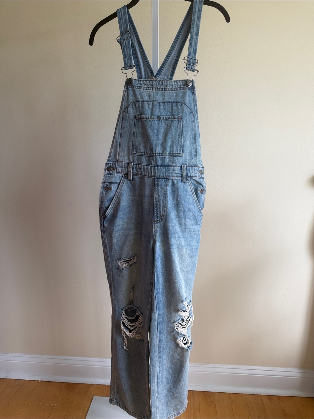 wild fable Light Blue Distressed Denim Overalls